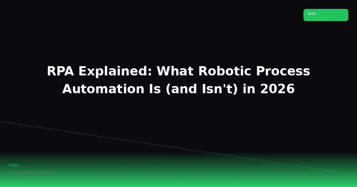RPA Explained: What Robotic Process Automation Is (and Isn't) in 2026